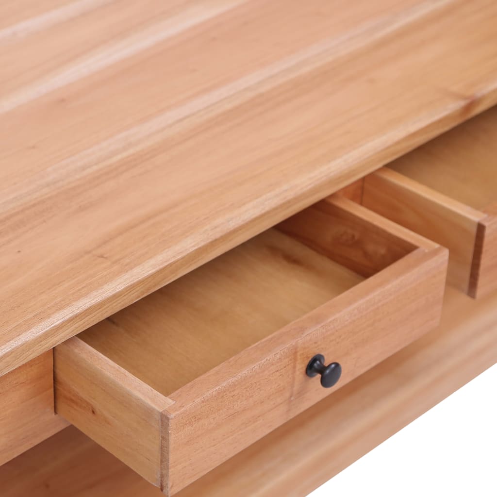 vidaXL Mesa de centro de madera maciza de caoba 100x55x46 cm