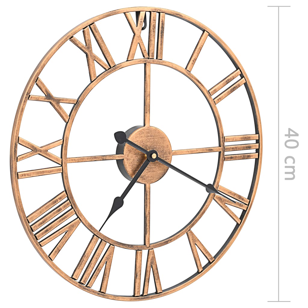 vidaXL Reloj de pared de metal dorado 40 cm