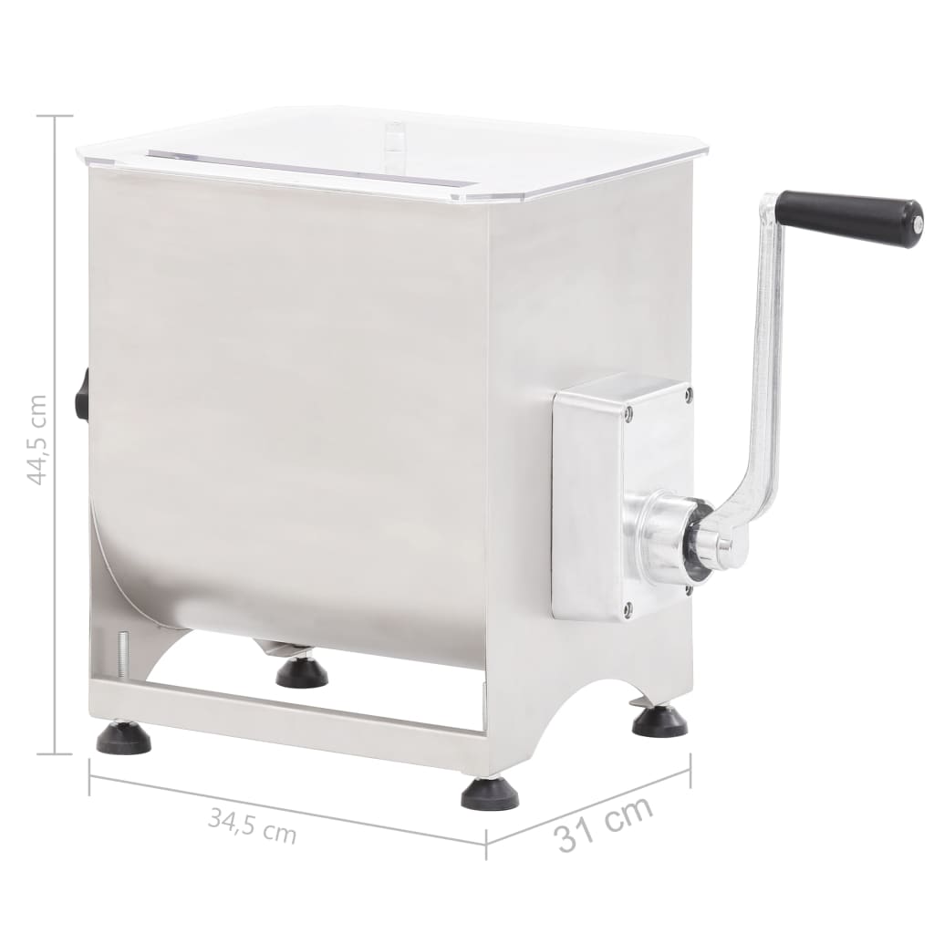 vidaXL Mezcladora de carne con caja engranajes acero inox. plateado