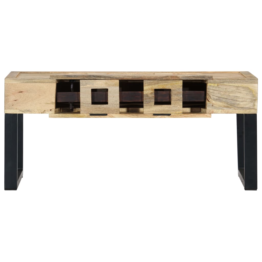 vidaXL Mesa de centro estilo cassette madera maciza mango 100x52x45 cm