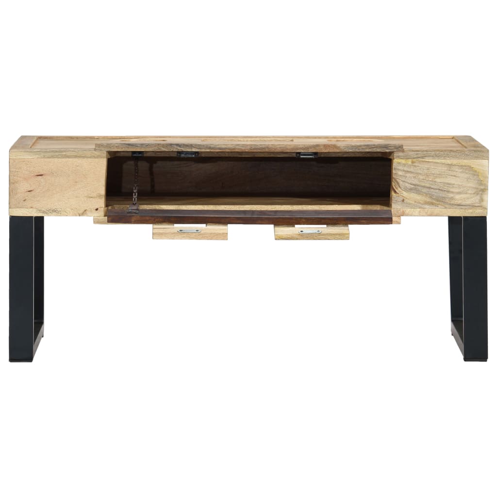 vidaXL Mesa de centro estilo cassette madera maciza mango 100x52x45 cm