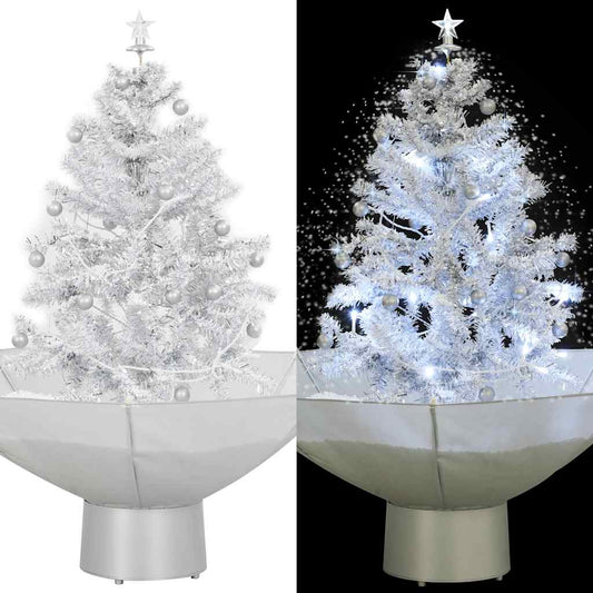 vidaXL Árbol de Navidad con nieve con base en paraguas blanco 75 cm