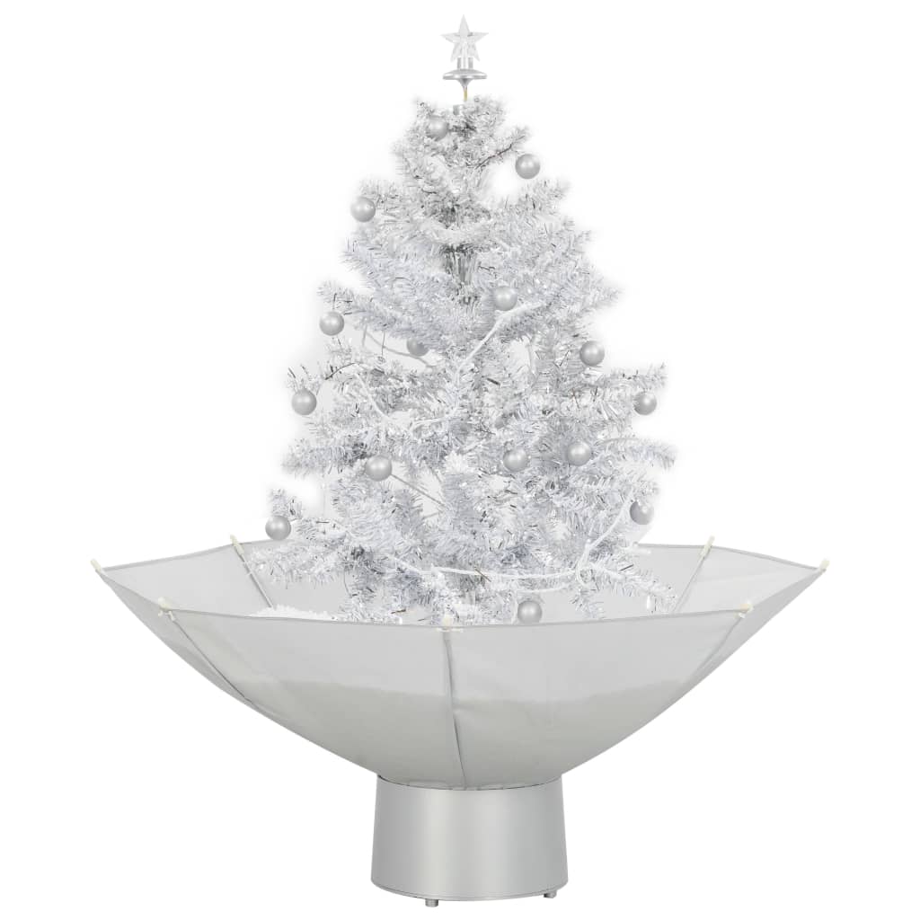 vidaXL Árbol de Navidad con nieve con base en paraguas blanco 75 cm