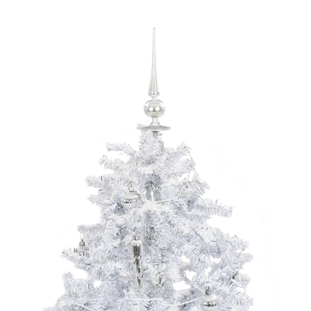 vidaXL Árbol de Navidad con nieve con base en paraguas blanco 140 cm