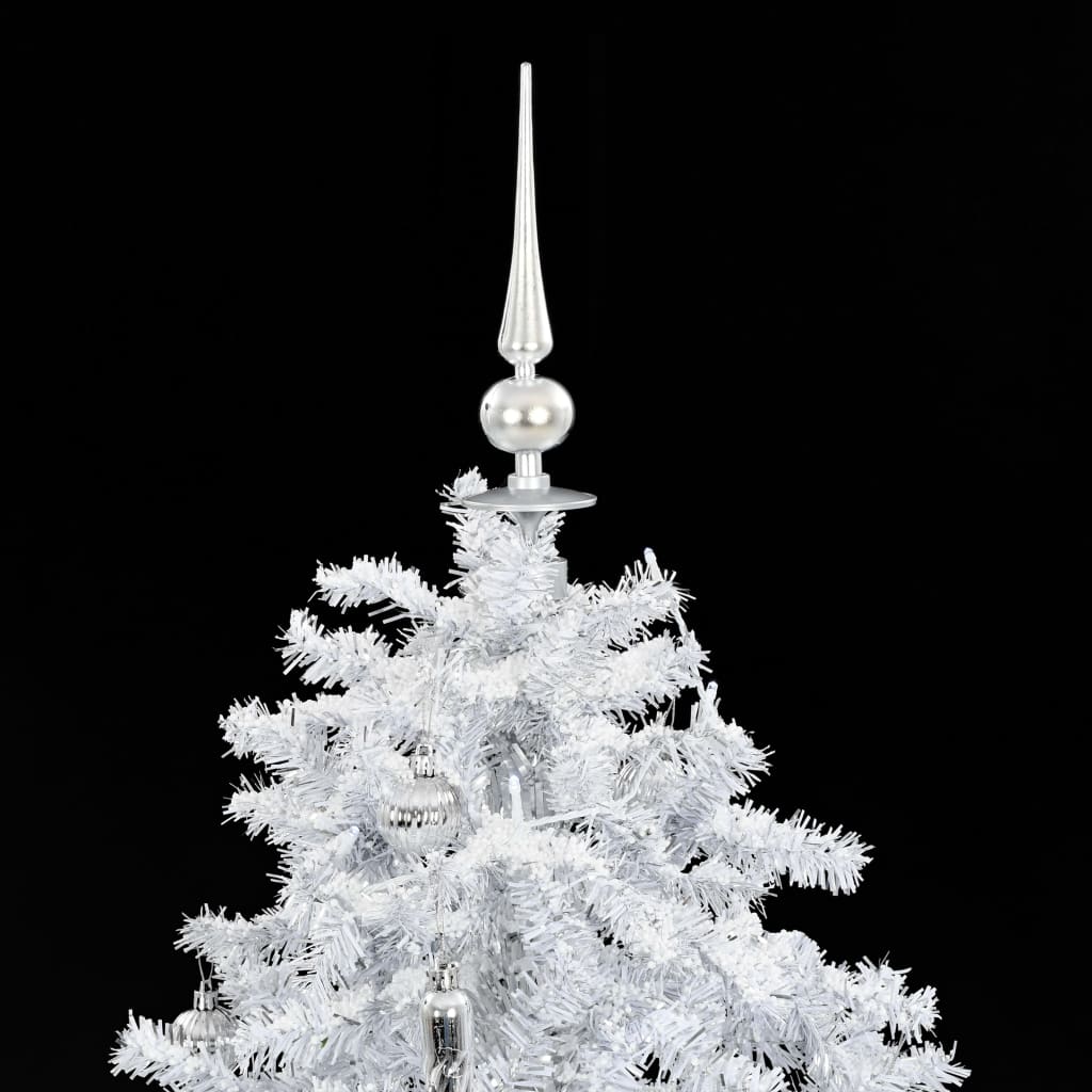 vidaXL Árbol de Navidad con nieve con base en paraguas blanco 140 cm