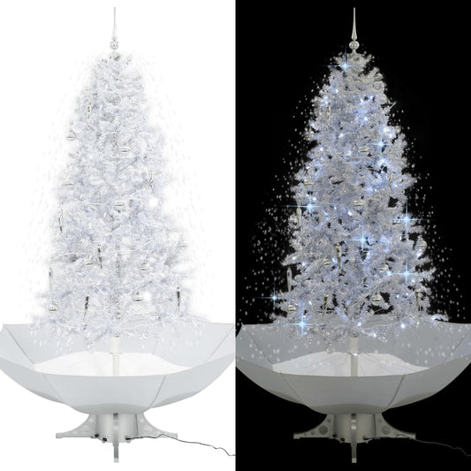 vidaXL Árbol de Navidad con nieve con base en paraguas blanco 190 cm