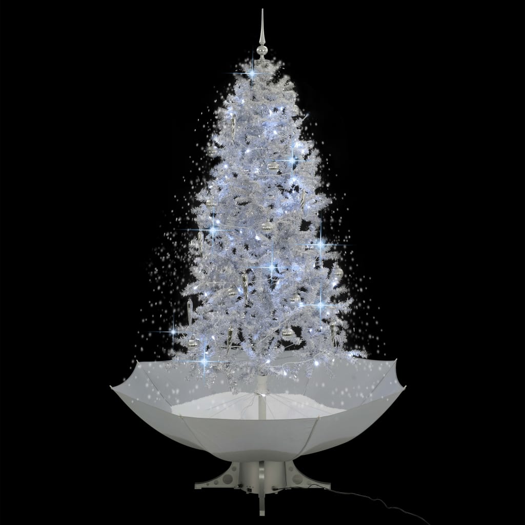 vidaXL Árbol de Navidad con nieve con base en paraguas blanco 190 cm