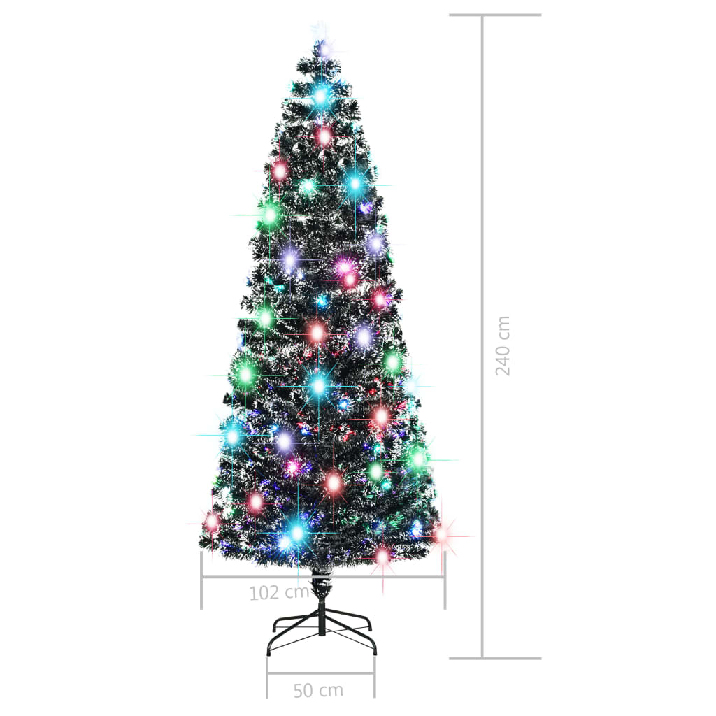 vidaXL Árbol de Navidad con luces y soporte fibra óptica 240 cm