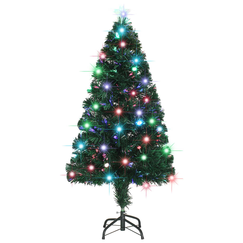 vidaXL Árbol de Navidad con luces y soporte fibra óptica 120 cm