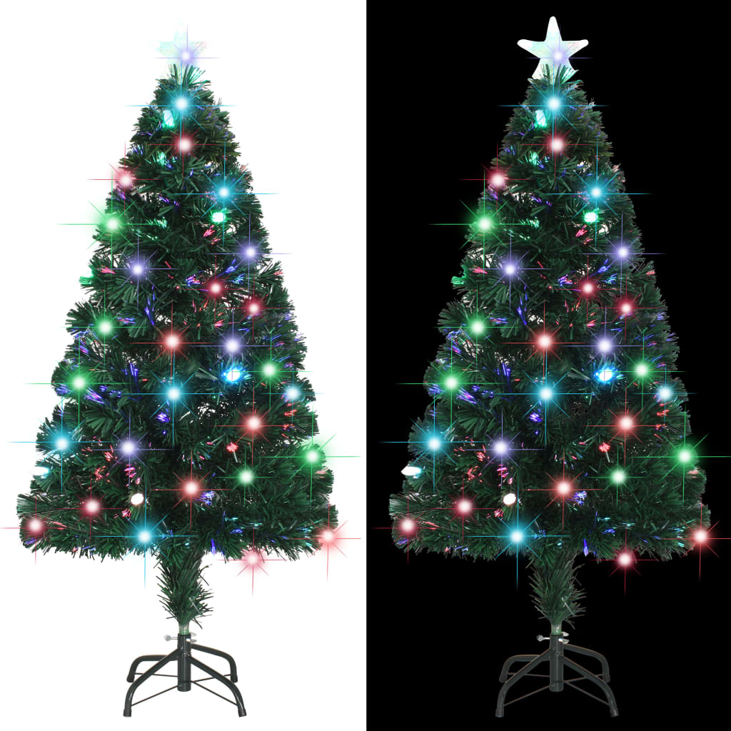 vidaXL Árbol de Navidad con luces y soporte fibra óptica 120 cm