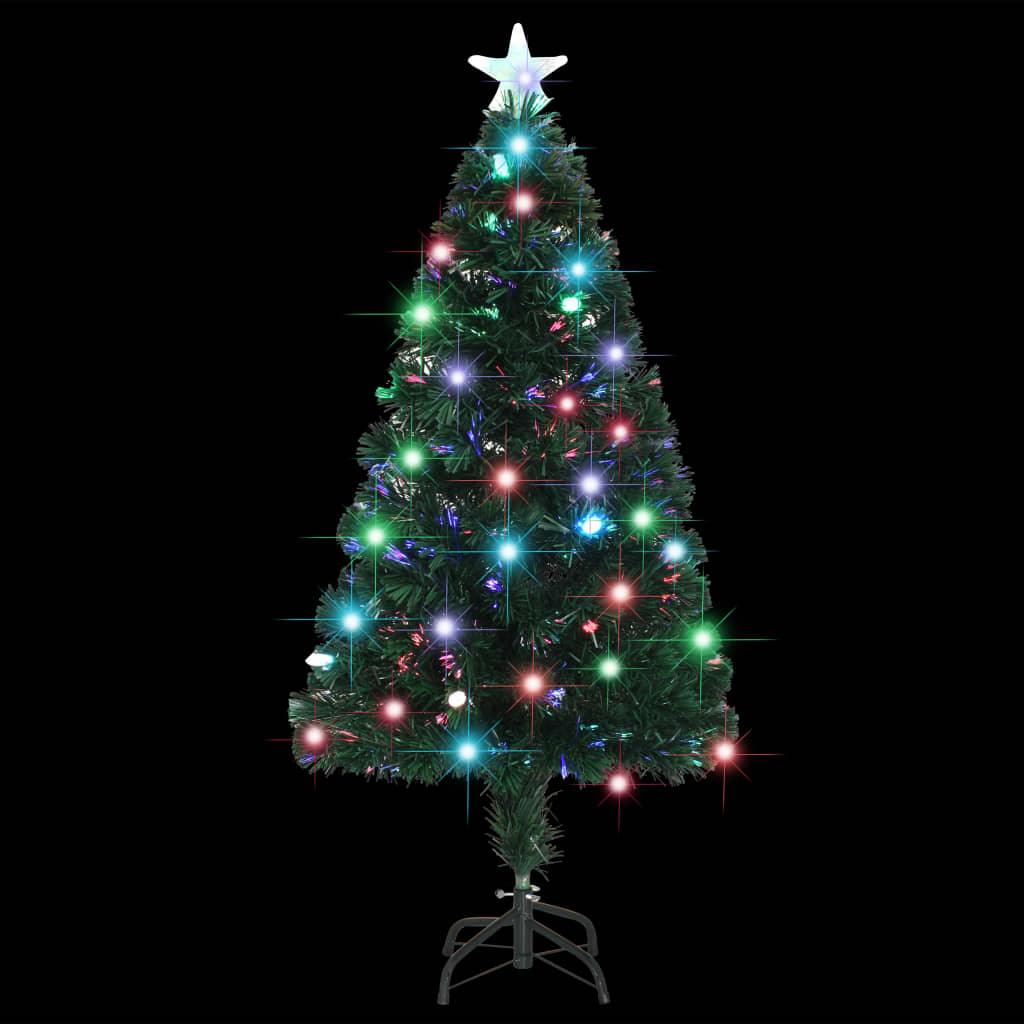 vidaXL Árbol de Navidad con luces y soporte fibra óptica 120 cm