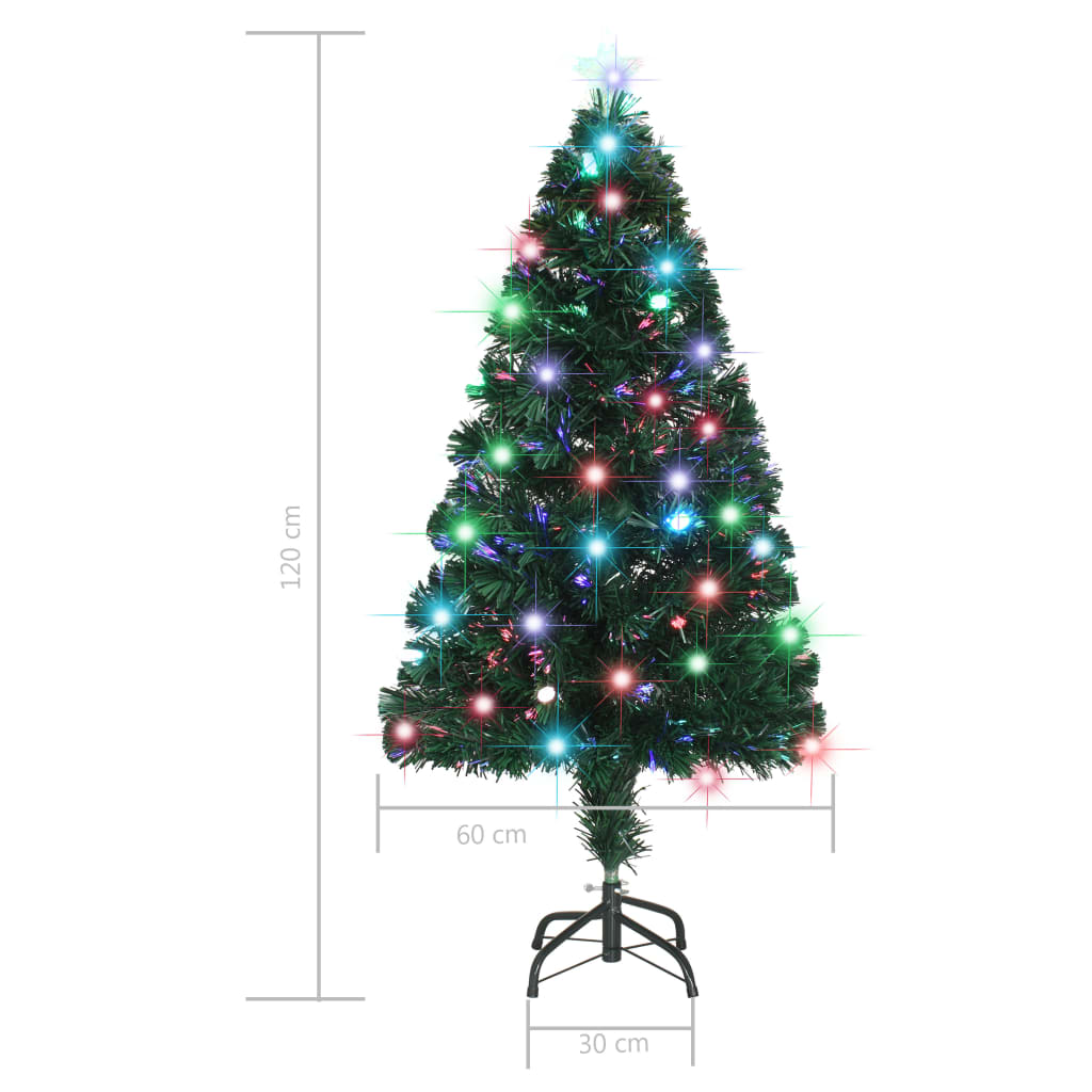 vidaXL Árbol de Navidad con luces y soporte fibra óptica 120 cm