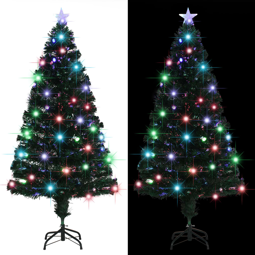 vidaXL Árbol de Navidad con luces y soporte fibra óptica 150 cm