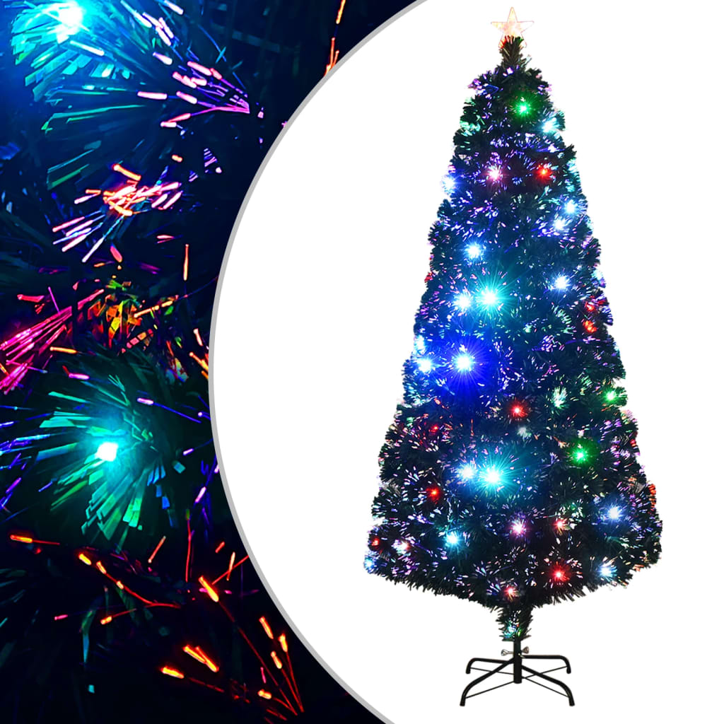 vidaXL Árbol de Navidad con luces y soporte fibra óptica 180 cm