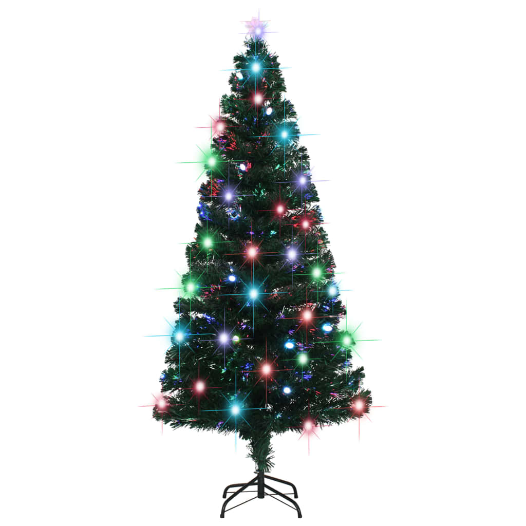 vidaXL Árbol de Navidad con luces y soporte fibra óptica 180 cm