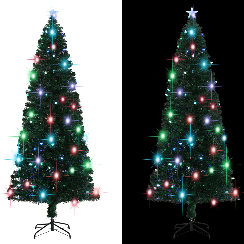 vidaXL Árbol de Navidad con luces y soporte fibra óptica 240 cm