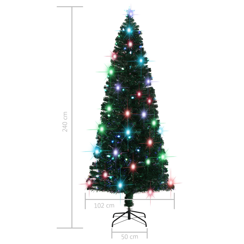 vidaXL Árbol de Navidad con luces y soporte fibra óptica 240 cm