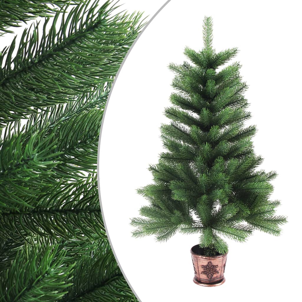 vidaXL Árbol de Navidad artificial hojas realistas verde 65 cm