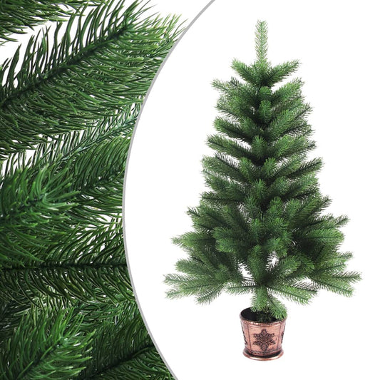 vidaXL Árbol de Navidad artificial hojas realistas verde 65 cm