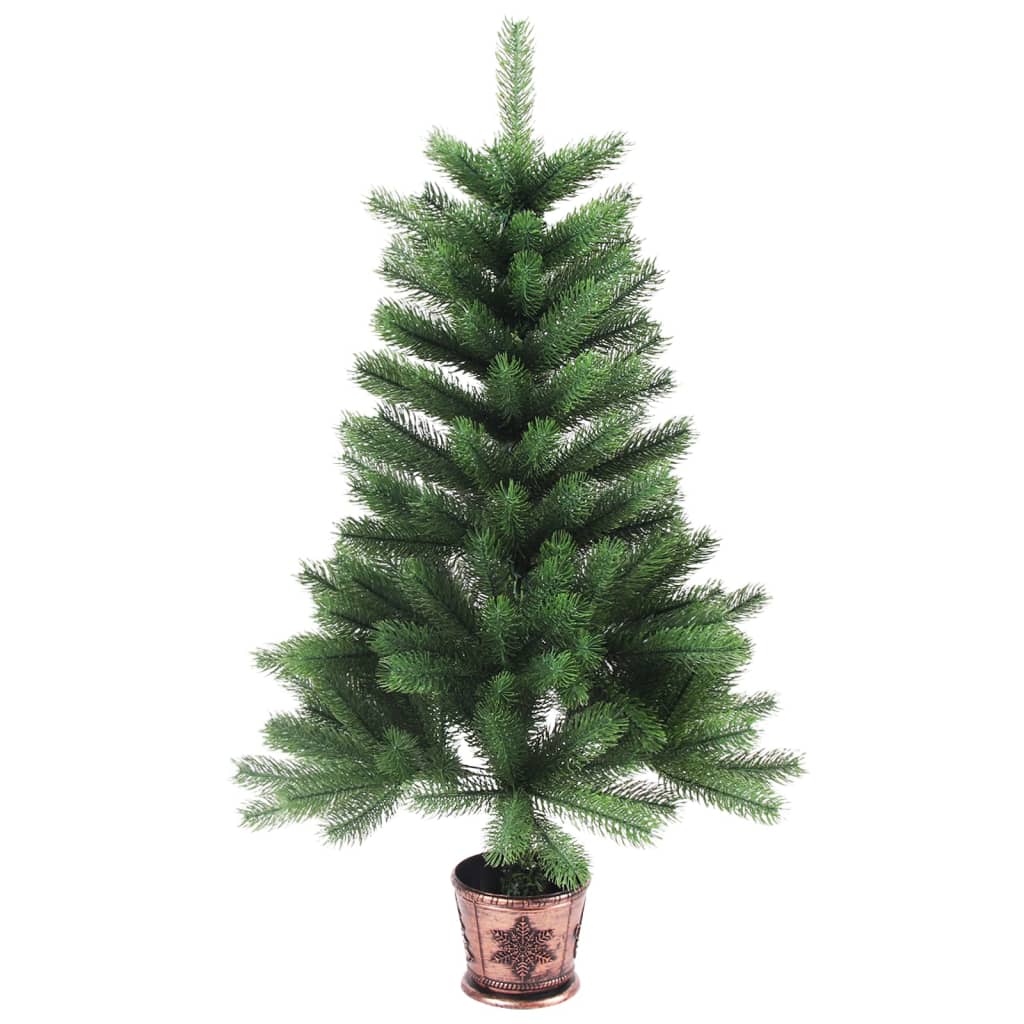 vidaXL Árbol de Navidad artificial hojas realistas verde 65 cm