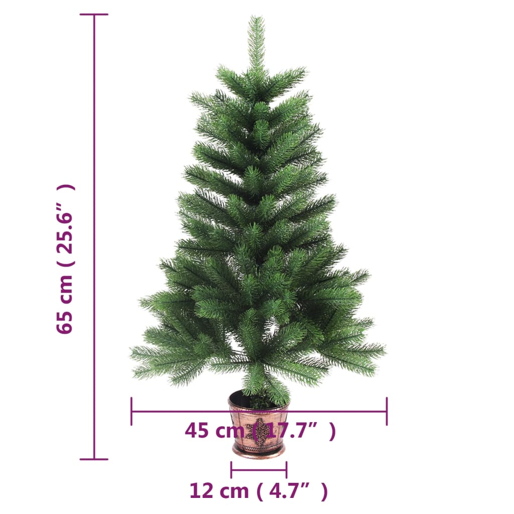 vidaXL Árbol de Navidad artificial hojas realistas verde 65 cm