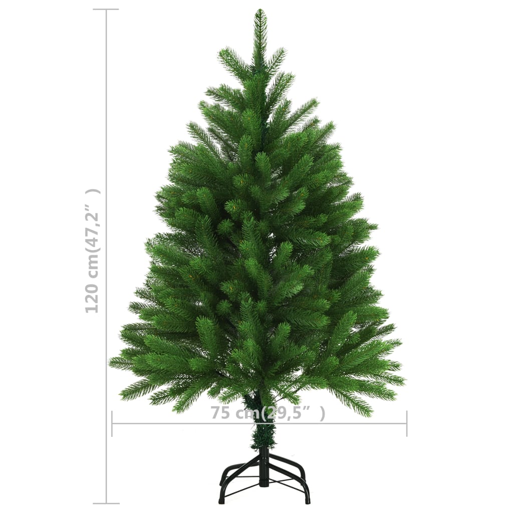 vidaXL Árbol de Navidad artificial hojas realistas verde 120 cm