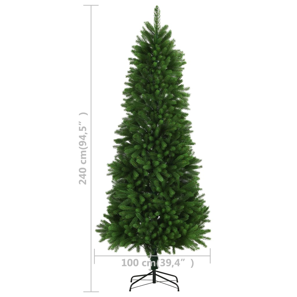 vidaXL Árbol de Navidad artificial hojas realistas verde 240 cm