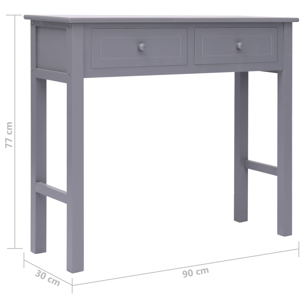 vidaXL Mesa consola de madera gris 90x30x77 cm