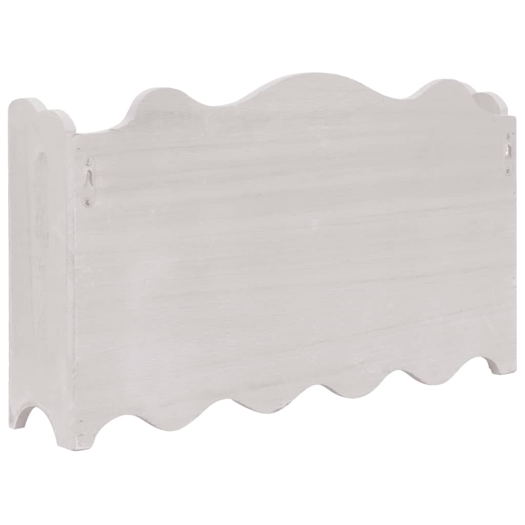 vidaXL Perchero de pared de madera blanco 50x10x30 cm