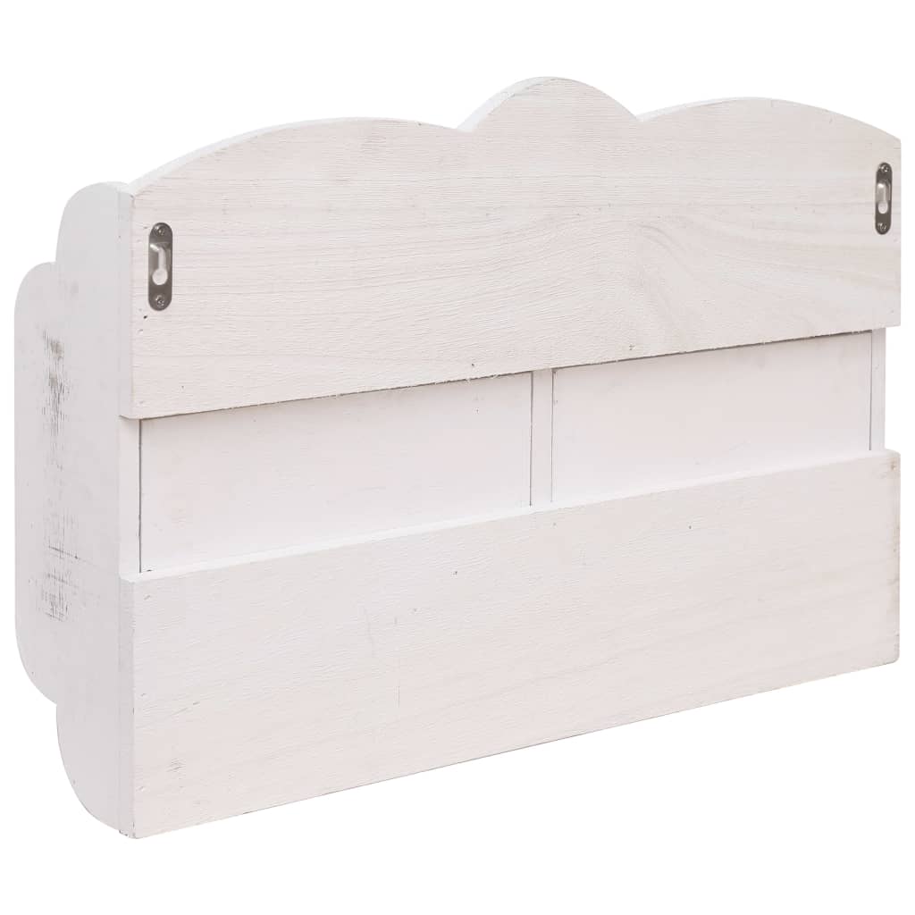 vidaXL Perchero de pared de madera blanco 50x10x34 cm