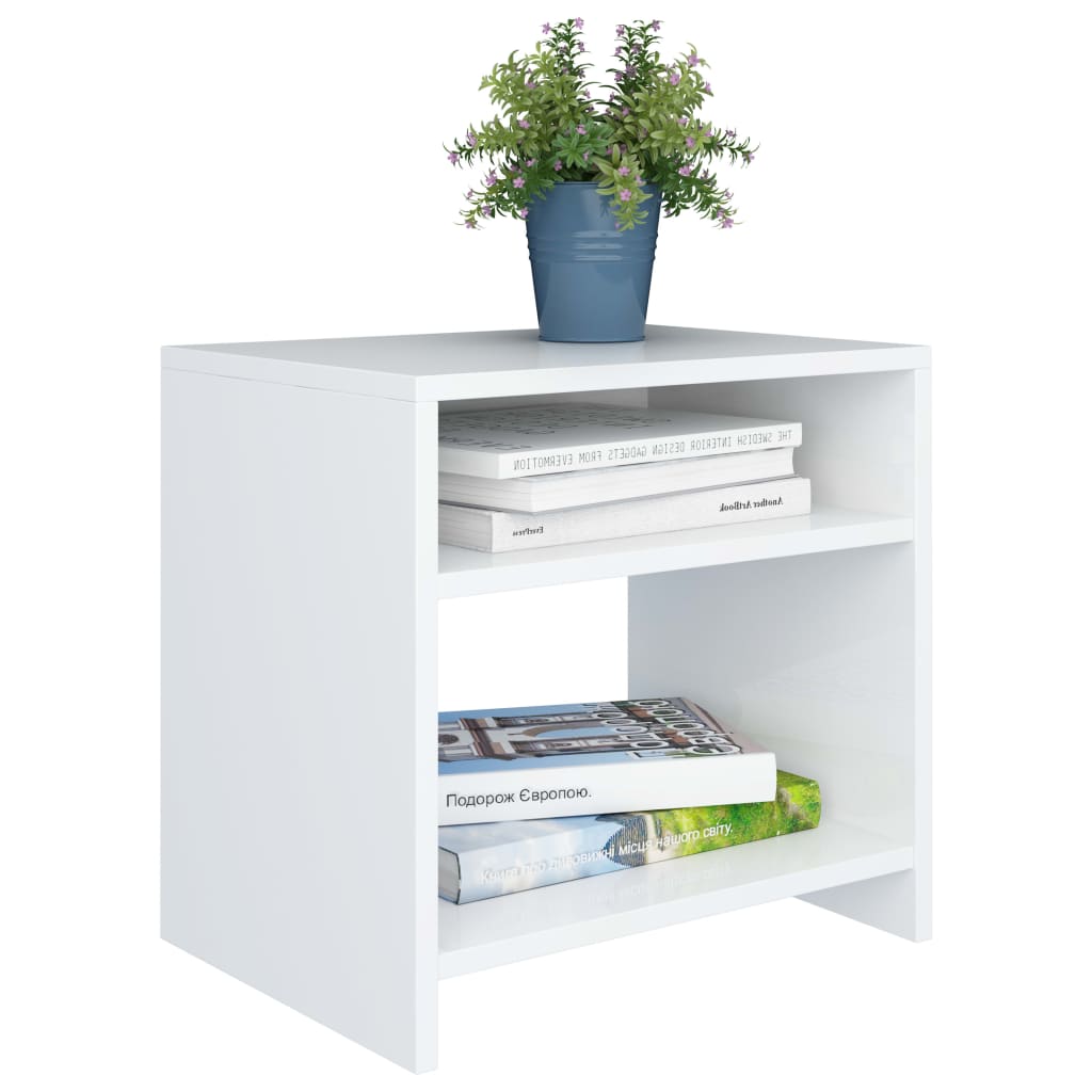 vidaXL Mesitas de noche 2 uds madera contrachapada blanco 40x30x40 cm