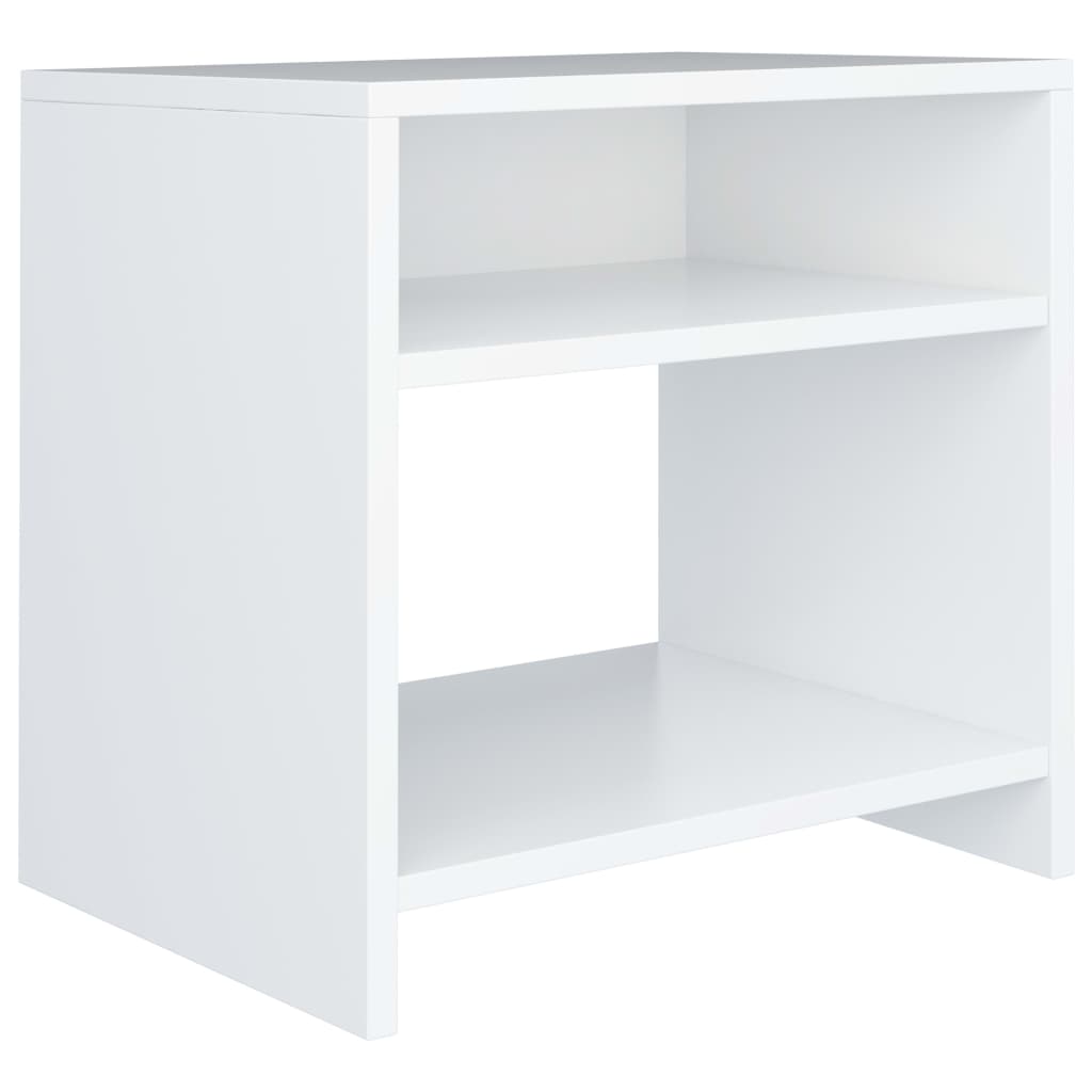 vidaXL Mesitas de noche 2 uds madera contrachapada blanco 40x30x40 cm