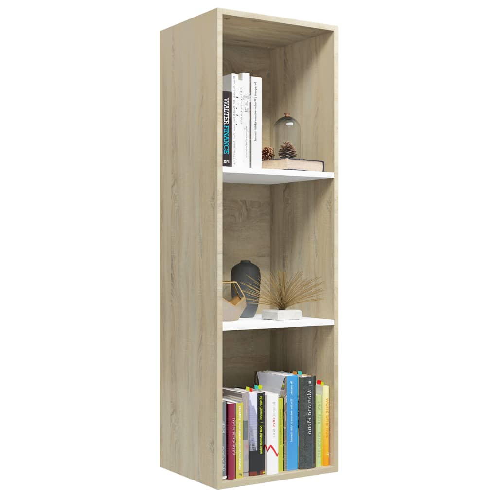 vidaXL Estantería libros madera contrachapada blanco roble 36x30x114cm