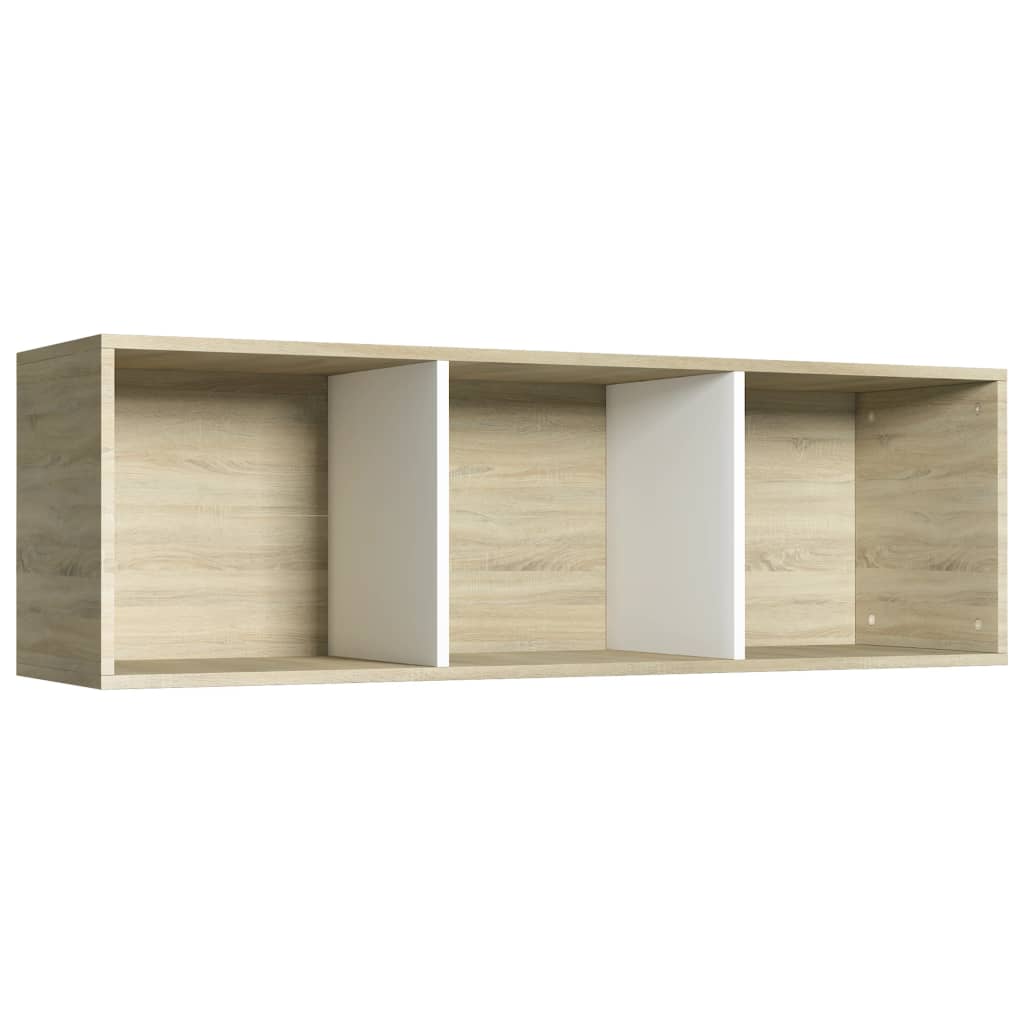 vidaXL Estantería libros madera contrachapada blanco roble 36x30x114cm