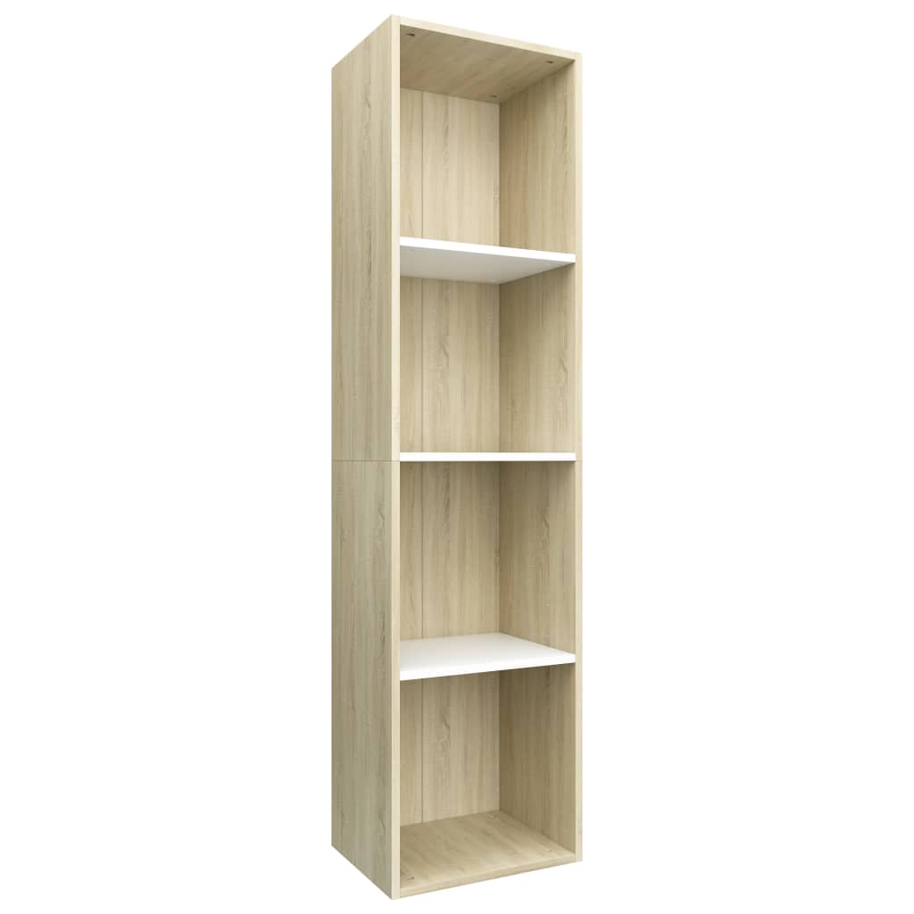 vidaXL Estantería libros madera contrachapada blanco roble 36x30x143cm