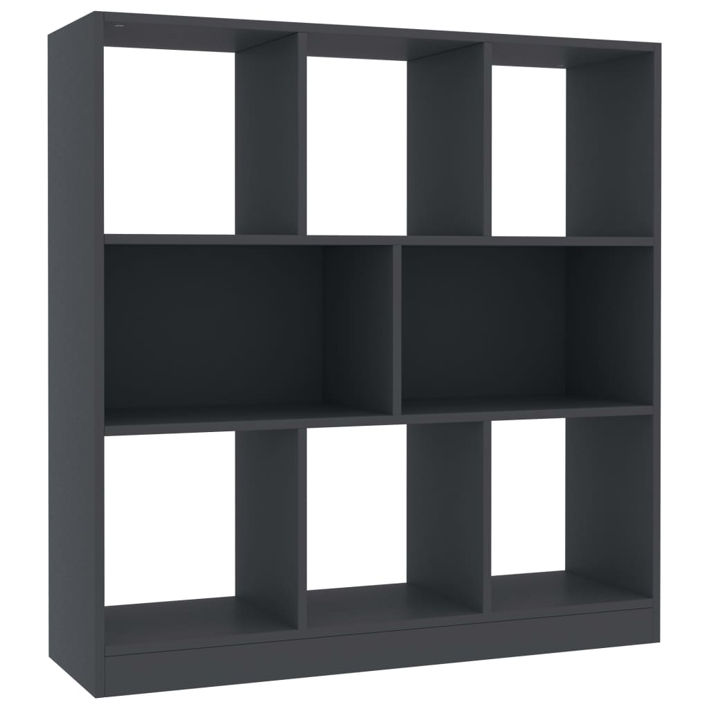 vidaXL Estantería librería madera contrachapada gris 97,5x29,5x100cm