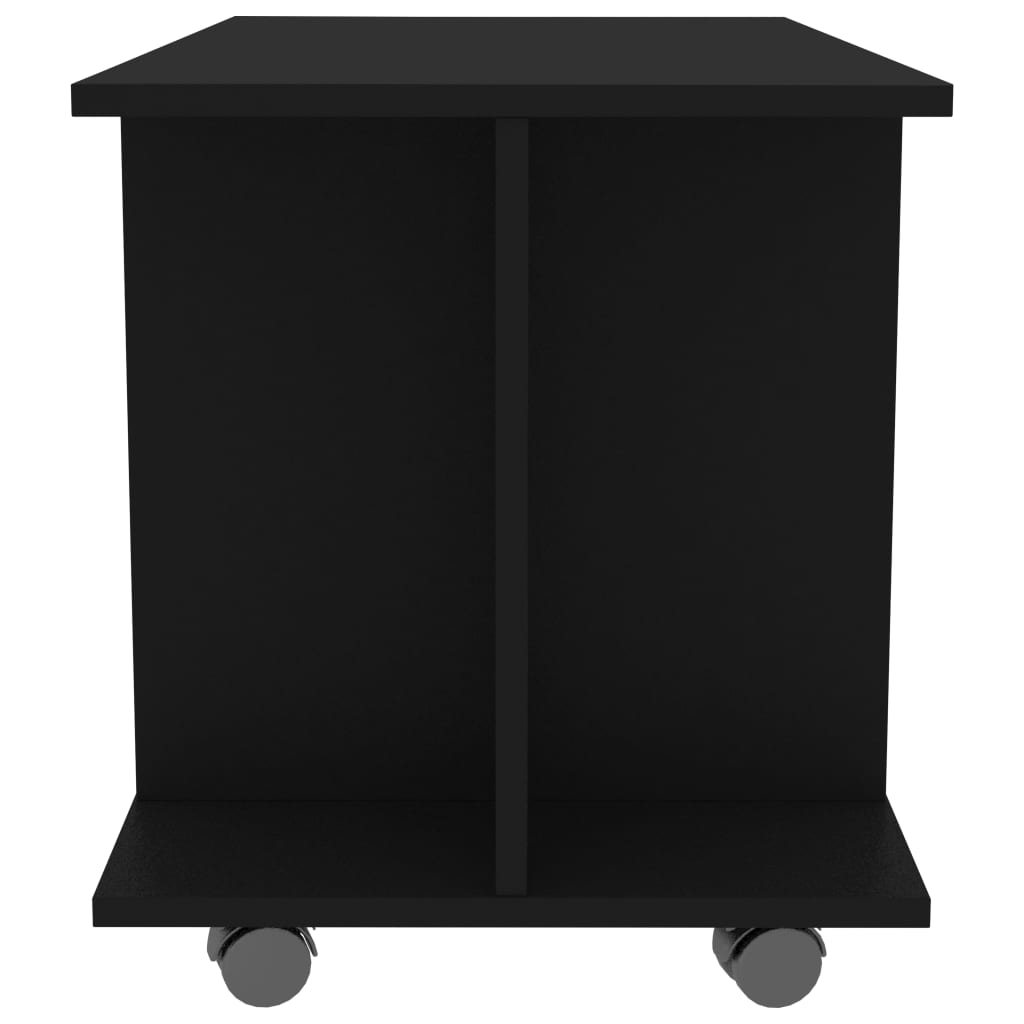 vidaXL Mueble de TV con ruedas madera de ingeniería negro 80x40x45 cm