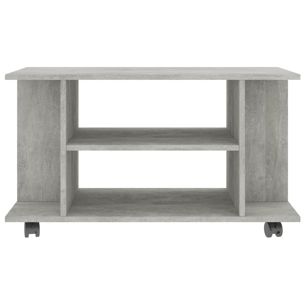 vidaXL Mueble de TV ruedas madera ingeniería gris hormigón 80x40x45 cm