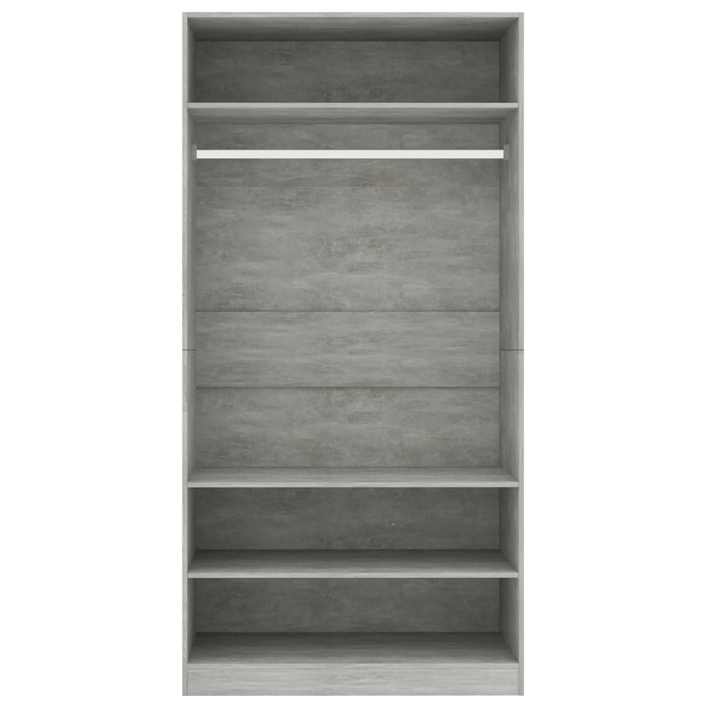 vidaXL Armario de madera contrachapada gris hormigón 100x50x200 cm