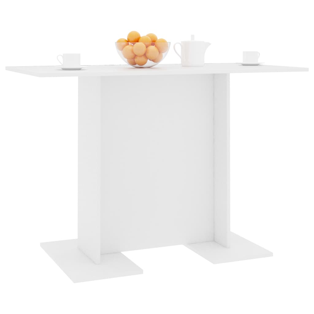 vidaXL Mesa de comedor de madera contrachapada blanco 110x60x75 cm