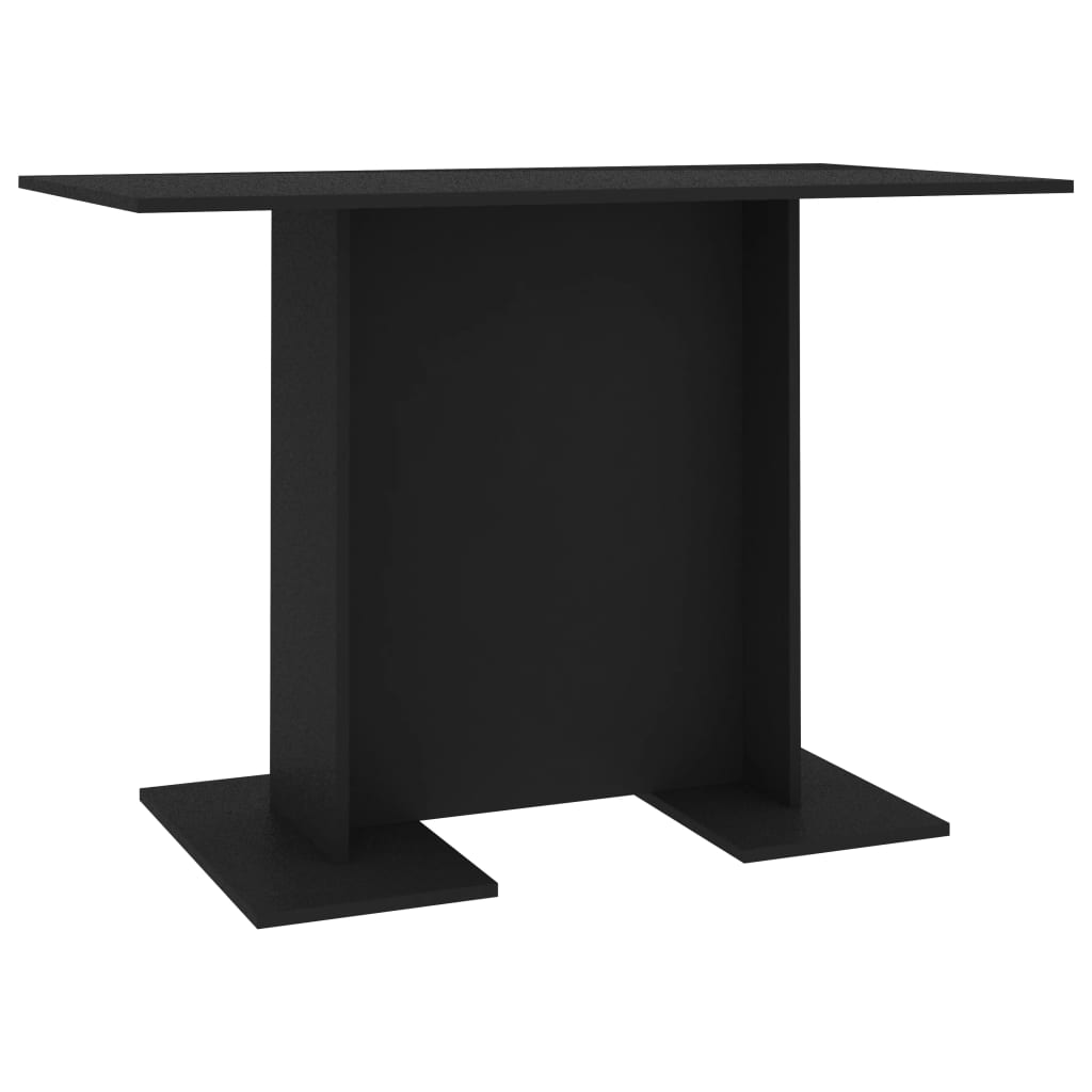 vidaXL Mesa de comedor de madera contrachapada negro 110x60x75 cm