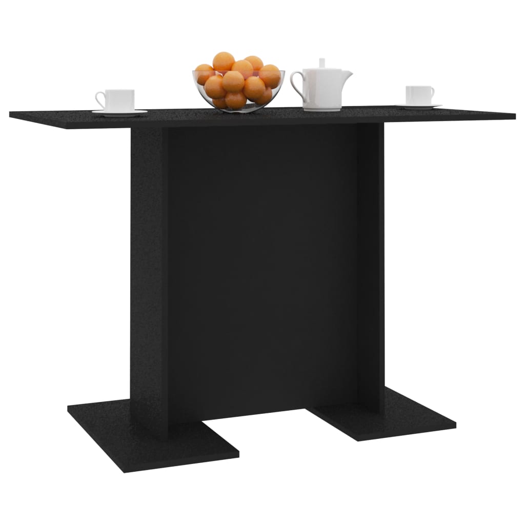 vidaXL Mesa de comedor de madera contrachapada negro 110x60x75 cm