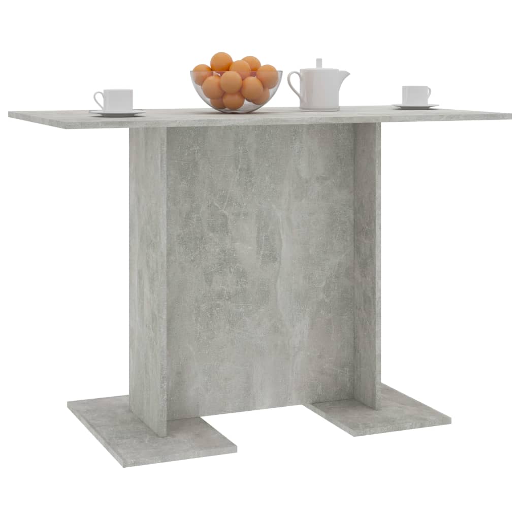 vidaXL Mesa de comedor de madera gris hormigón 110x60x75 cm