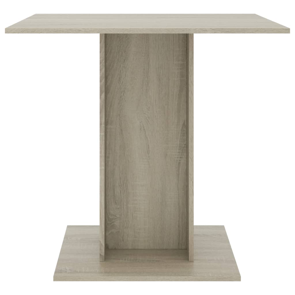 vidaXL Mesa de comedor de madera contrachapada color roble 80x80x75 cm