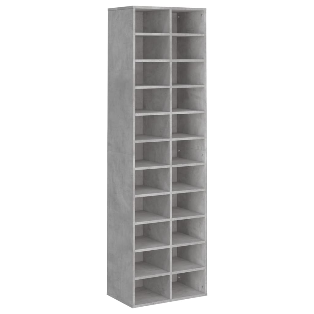 vidaXL Mueble zapatero de contrachapada gris hormigón 80x35,5x180 cm