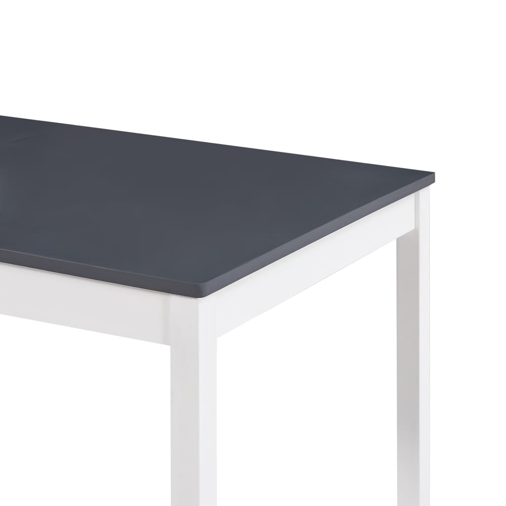 vidaXL Mesa de comedor de madera de pino blanco y gris 140x70x73 cm