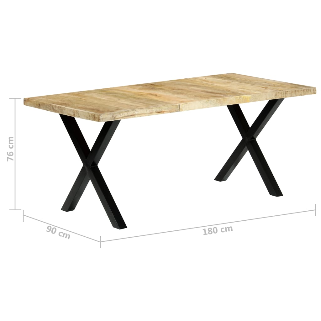 vidaXL Mesa de comedor de madera maciza de mango 180x90x76 cm