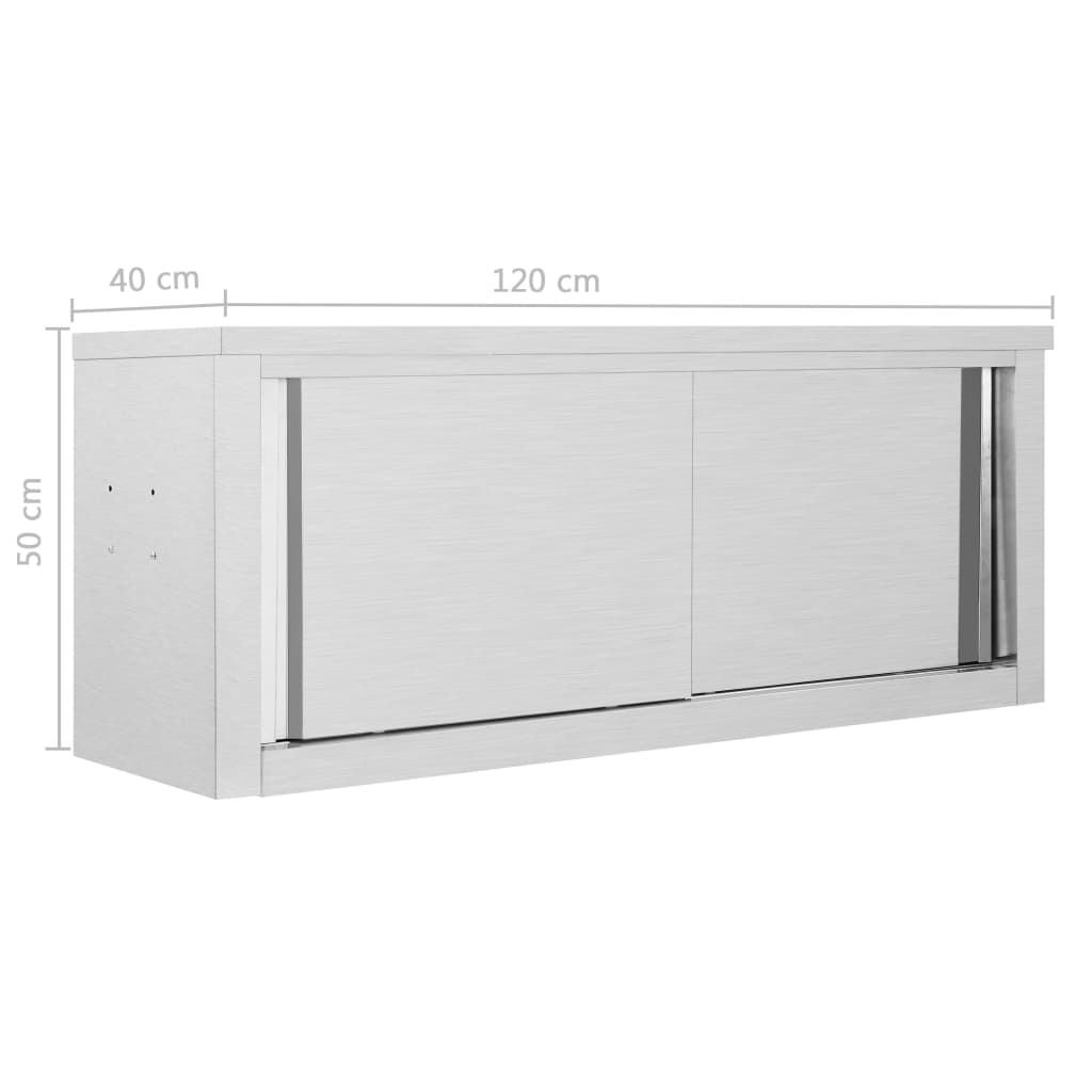 vidaXL Armario pared de cocina puertas correderas acero 120x40x50 cm