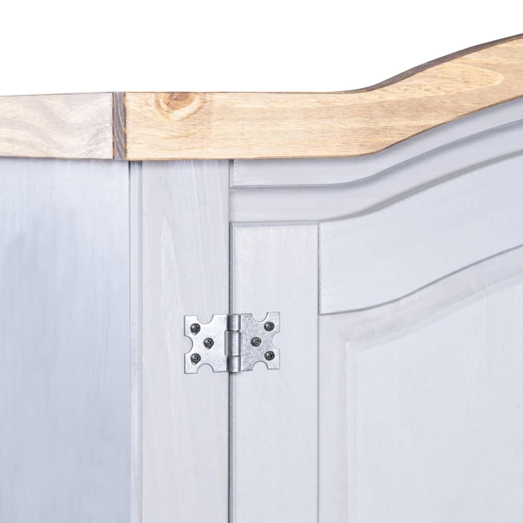 vidaXL Armario madera de pino Mexicano estilo Corona gris 2 Puertas