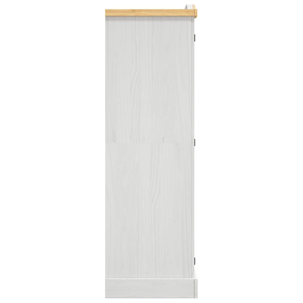 vidaXL Armario madera de pino Mexicano estilo Corona blanco 3 puertas